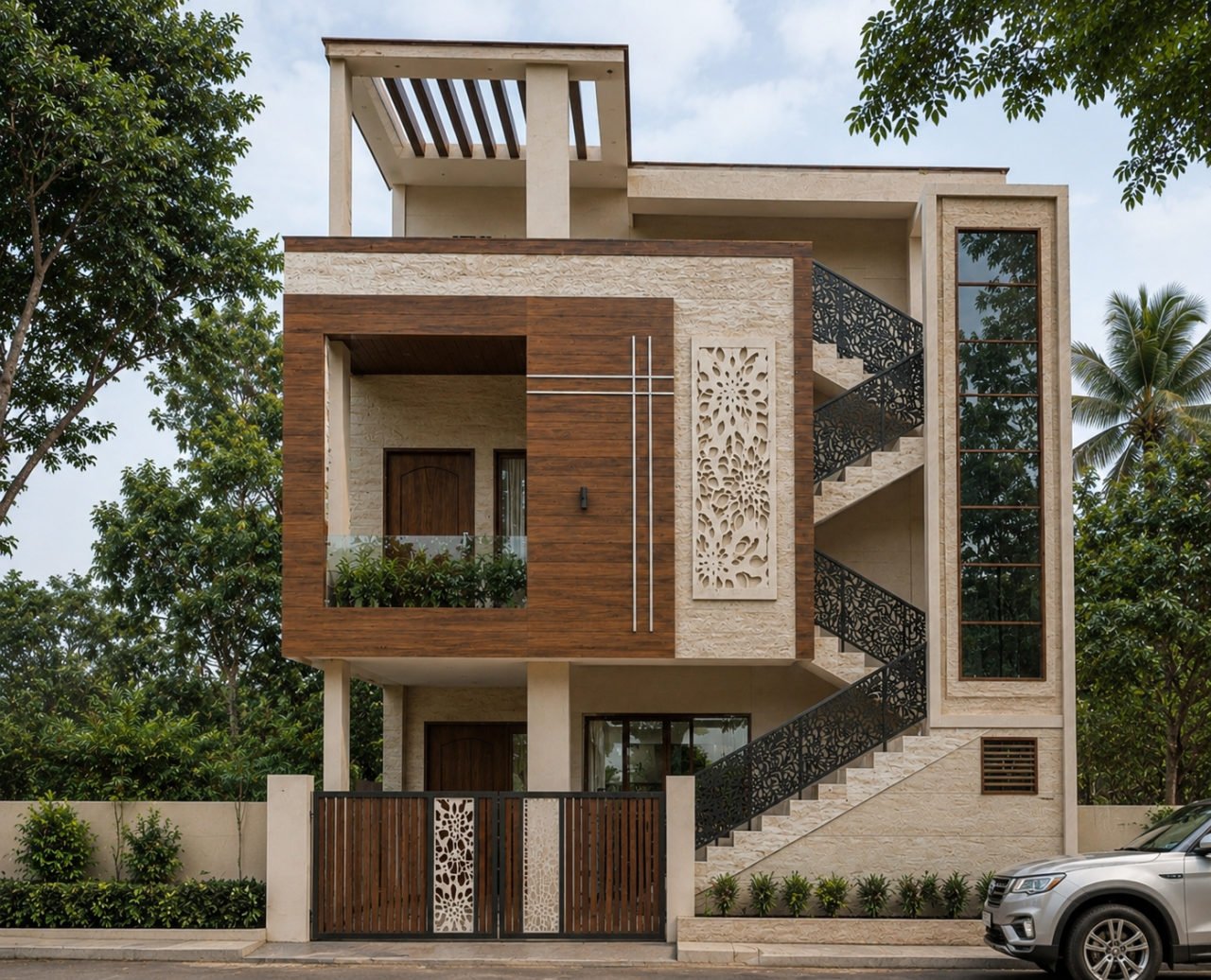 Residential Elevation — Mr. Mubarak, Tumkur